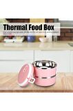 Vakumlu 2 Katlı Yemek Termosu Pembe 1,5 Litre