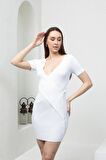 Kadın Mini Elbise Beyaz