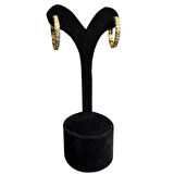 Uretti - İREM 3914 2234 Taş ve X Desenli Model Halka Küpe