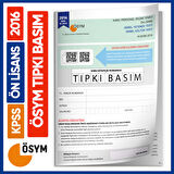 2016 KPSS Ön Lisans ÖSYM Çıkmış Soru Tıpkı Basım Kitapçığı Türkiye Geneli Yeni Baskı