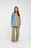 Kapüşonlu Denim Detaylı İkili Takım K1741