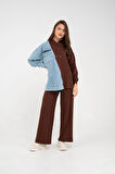 Kapüşonlu Denim Detaylı İkili Takım K1741