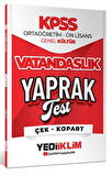 2026 KPSS Ortaöğretim-Önlisans Vatandaşlık Çek Kopart Yaprak Test