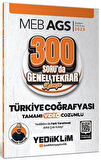Yediiklim 2025 MEB-AGS Türkiye Coğrafyası 300 Soruda Genel Tekrar Kampı Çözümlü - Hakan Topcan Yediiklim Yayınları
