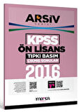 2016 KPSS Ön Lisans Arşiv Serisi Tıpkı Basım Çıkmış Sorular