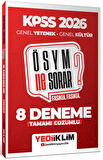Yediiklim Yayınları 2026 KPSS ÖSYM NE SORAR Genel Yetenek Genel Kültür Tamamı Çözümlü Fasikül 8 Deneme