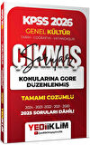Yediiklim 2026 KPSS Genel Kültür Konularına Göre Düzenlenmiş Tamamı Çözümlü Çıkmış Sorular