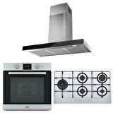 Franke Ankastre Set (Faber Stilo Glass Smart X V A90 Davlumbaz -FHMA 905 4G DCL XS C Ocak - FSL 86 H Xs Inox Fırın)