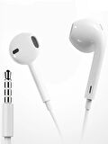 iPhone 5-6 Uyumlu Mikrofonlu Kulaklık (3.5mm jack) Beyaz