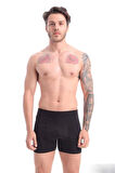 Erkek Boxer Siyah 3'lü Premium Paket Rahat Likralı Pamuklu Boxer