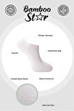 Bambu Erkek Sneaker 3 Siyah- 3 Beyaz Çorap Dikişsiz Bilekte Görünmez Spor Çorap Premium 6'lı Paket