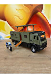Mercedes Tır Karavan Motorlu Tır Kamyon Karavan Işıklı Sesli Oyuncak Karavan Kamp Oyun Seti 23 Cm