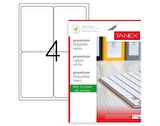 Tanex Lazer Etiket tw-2004 500 A4 Sayfa Laser Etiket 99,1x139 mm Boyutunda 1 A4 Sayfada 4 Etiket