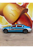 Mercedes Benz C200 Mercedes Diecast Oyuncak Taksi Araba Lüx Taksi Mavi Kapı Bagaj Kaput Açılır