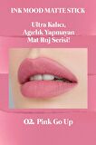 Mat Bitişli ve Uzun Süre Kalıcı Stick Ruj Peripera Ink Mood Matte Stick (02 Pink Go Up)