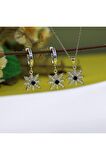 Kutup Yıldızı Kolye Küpe Gümüş Set