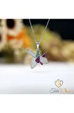 Zirkon Taşlı Azerbaycan Hari Bülbül Gümüş Kolye