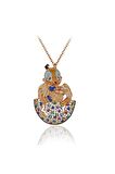 Kadın Rose Renkli Taşlı Yumurtadan Çıkan Yavru Kuş Gümüş Kolye