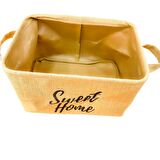 Sweet Home Jüt Hasır Ev Düzenleyici Mutfak Banyo Salon Sepeti Katlanır Sıvı Korumalı Büyük