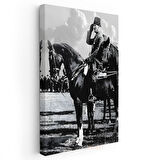 Atlı Komutan - Siyah Beyaz Askeri Portre Kanvas Tablo