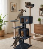 Missidea NR-0063 Kule Kedi Evi Tırmalama Siyah