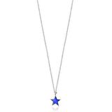 Taşsız Gümüş Altın Kaplama Mineli Yıldız Gümüş Kolye