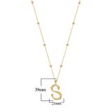Altın Kaplama Bambu Desenli S Harfi Gümüş Kolye
