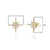 Zirkon Taşlı Pırlanta Montür Kutup Yıldızı Gümüş Küpe