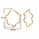 Kıvrık Desenli Altın Kaplama Gümüş Küpe