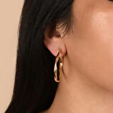 Kıvrık Desenli Altın Kaplama Gümüş Küpe