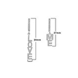 Zirkon Taşlı Pırlanta Montür Gümüş Rengi Kaplama Love Me Gümüş Küpe