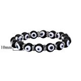 Stretch 10 mm Koyu Mor Renk Nazar Boncuklu Kristal Taşlı Rondel  Bileklik