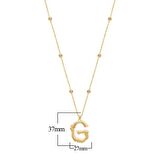 Altın Kaplama Bambu Desenli G Harfi Gümüş Kolye