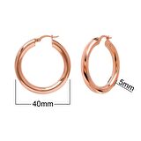 Rose Altın Kaplama 4.90 mm Sallantılı Gümüş Küpe