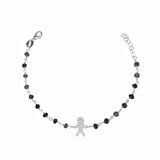 Zirkon Taşlı Pırlanta Montür Gümüş Rengi Altın Kaplama Iolite Rosary Çocuk Adam Gümüş Bileklik
