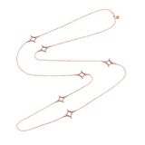 Zirkon Taşlı Çift Taraflı Geometrik Şekilli Taşlı Rose Altın Kaplama Gümüş Kolye