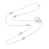Zirkon Taşlı Çift Taraflı Geometrik Şekilli Taşlı Rose Altın Kaplama Gümüş Kolye