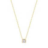 925 Ayar Gold Kaplama Tek Taş Gümüş Kolye