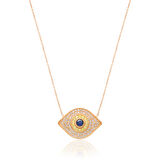 EMILIANO JEWELLERY SİLVER 925 AYAR ZİRKON TAŞLI GÖZ DESENLİ KOLYE