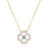 EMILIANO JEWELLERY 925 AYAR GÜMÜŞ ÇİÇEK MİNELİ KOLYE