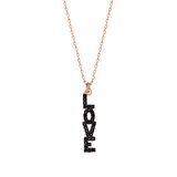EMILIANO JEWELLERY 925 AYAR GÜMÜŞ TAŞLI LOVE YAZI KOLYE