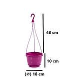 Omnipazar SO-SM01 Safir Makrome Askılı Balkon Saksı 1,7 lt Vişne 6 Adet