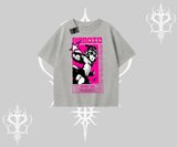 Oversize Tshirt Heroic Anime Girl Japon Stil Grafik Baskılı