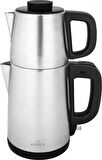 Karaca Tea Break 2 In 1 Çelik Su Isıtıcı Çay Makinesi Inox Siyah