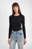 Slim Fit Basic Uzun Kollu Tişört