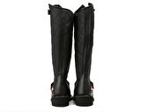 Black Hakiki Deri Kadın Bot & Bootie HD0777005803