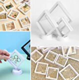 Standlı 3D Şeffaf Film Sergileme Çerçevesi, 9x9 cm Takı, Obje, Koleksiyon Saklama Kutusu