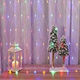 1x2 Metre File Ağ Perde LED, 192 LED'li 8 Animasyonlu RGB Dekorasyon Işığı (Fişli)