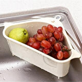 Vantuzlu Üçgen Lavabo Rafı Evye Süzgeç Sünger Tutucu Mutfak Organizer