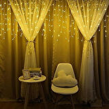 8 Fonksiyonlu 16 Saçaklı Perde Led Işık – 3x1 Metre Günışığı Renk